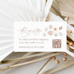 Coastal Summer Bridal Shower Registry Enclosure Card