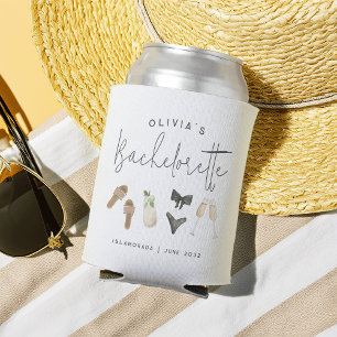 Coastal Summer Personalized Bachelorette Party Can Cooler