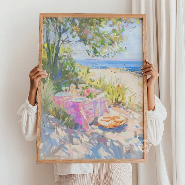 Coastal Summer Picnic Painting Print (Creator Uploaded)