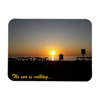 Coastal Summer Sunset Silhouette Magnet