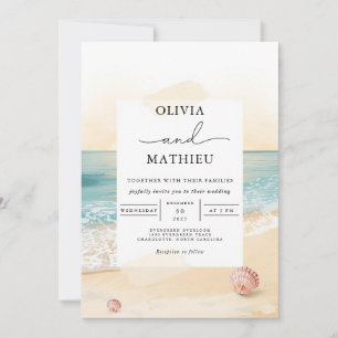 Coastal Sunset Beach Wedding Invitation