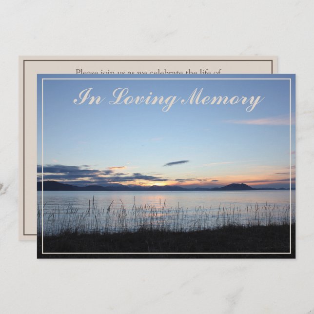 Coastal Sunset Memorial Service Announcement (Front/Back)