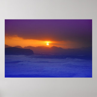 Coastal sunset poster