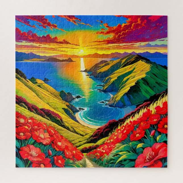 Coastal Sunset Splendour Jigsaw Puzzle (Vertical)