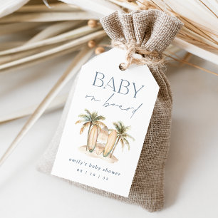 Coastal Surf "Baby on Board" Baby Shower Favour Gift Tags