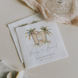 Coastal Surf "Baby on Board" Baby Shower Napkin