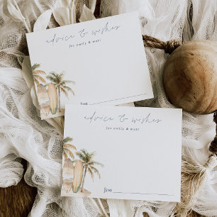 Coastal Surf Baby Shower Advice & Wishes Card