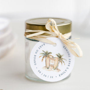 Coastal Surf Baby Shower "Baby on Board" Favour Tags