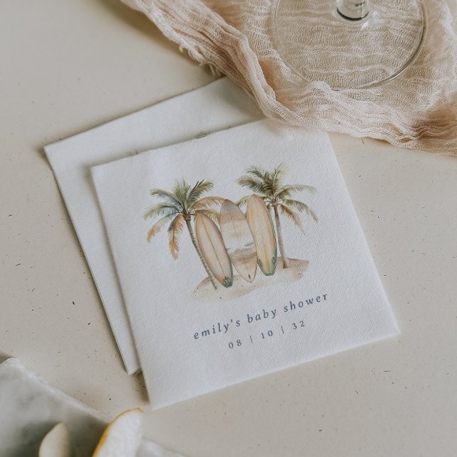 Coastal Surf Baby Shower Napkin (Creator Uploaded)