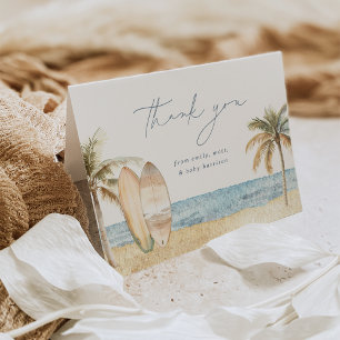 Coastal Surf Baby Shower Thank You Card