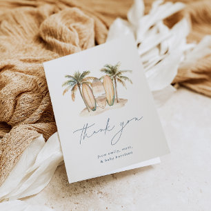 Coastal Surf Baby Shower Thank You Card