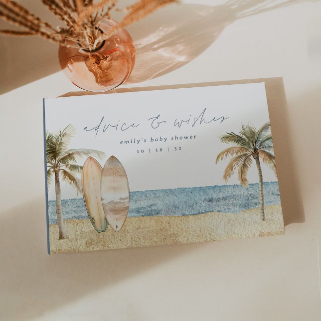 Coastal Surf Beach Theme Baby Shower Guest Book (Creator Uploaded)