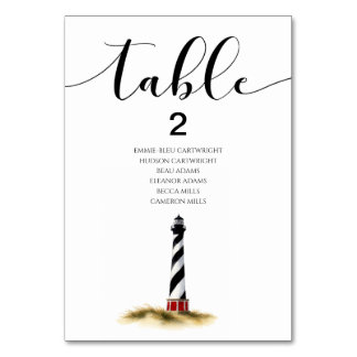 Coastal Table Signs Table Number