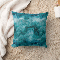 Coastal Teal Green Watercolor Marble