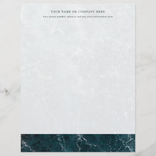 Coastal Teal Ocean Shore Personalized  Custom Letterhead