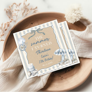 Coastal Teen The Summer Girl Birthday Napkin