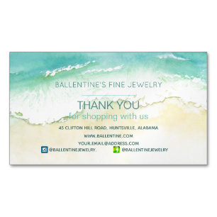 Coastal Thank You Shopping Magnetic Business Card