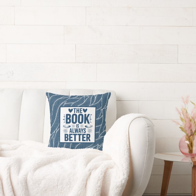Coastal The Book Is Always Bettter Cushion (Couch)