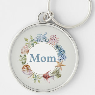 Coastal Theme Shells Starfish Wreath   Mum Key Ring