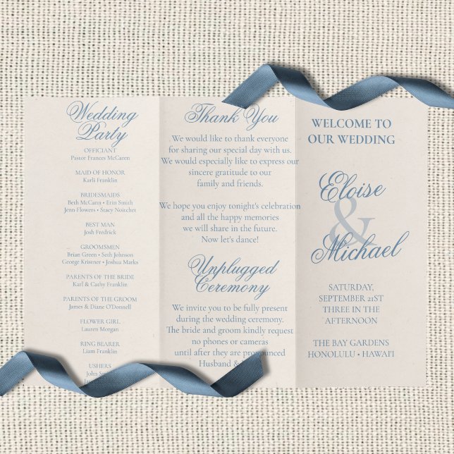Coastal Toile Nautical Pattern Wedding Ceremony Flyer (Coastal Toile Nautical Pattern Wedding Ceremony Flyer)