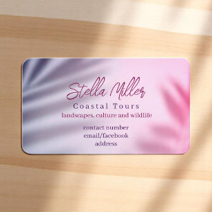 Coastal tourism guide purplish business card