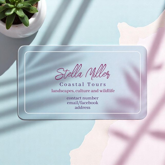 Coastal Tours Elegant Tourism Guide  Business Card (Creator Uploaded)