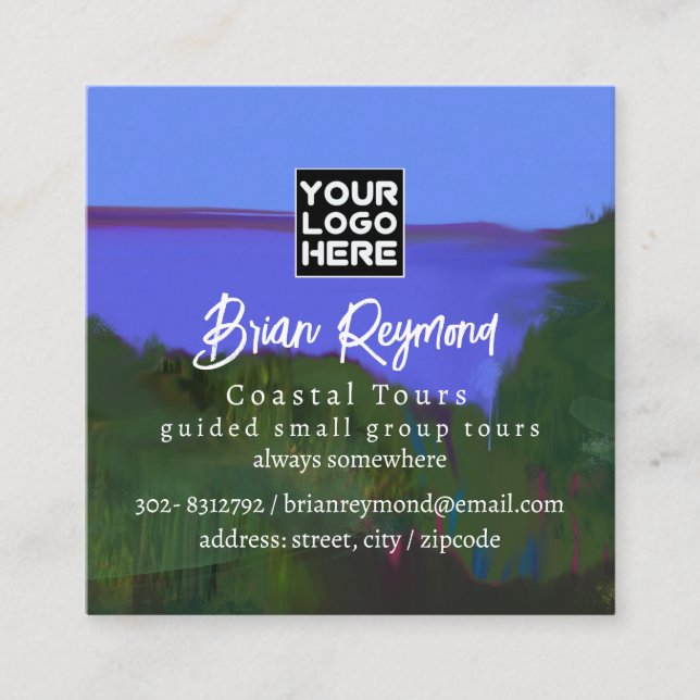 Coastal Tours Square Business Card (Front)