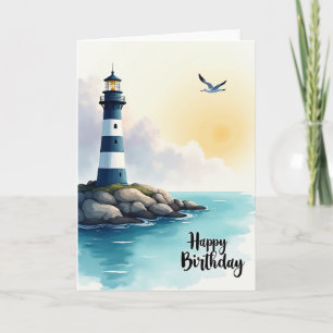 Coastal Tower Birthday Card