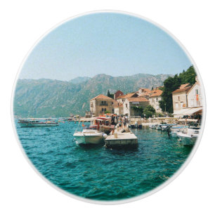 Coastal town of Perast, Montenegro Ceramic Knob
