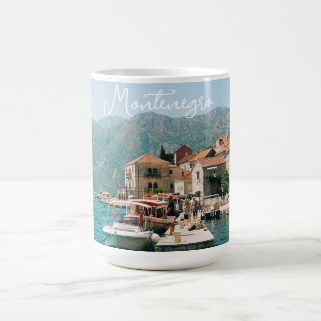 Coastal town of Perast,  Montenegro  Coffee Mug (Center)