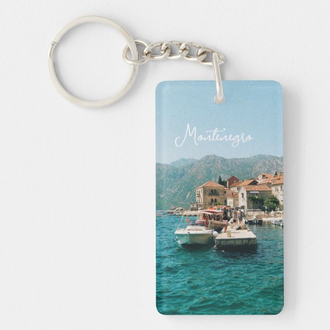 Coastal town of Perast,  Montenegro  Key Ring (Front)