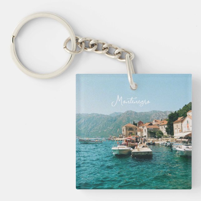 Coastal town of Perast,  Montenegro  Key Ring (Front)