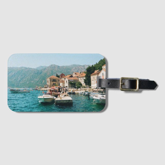 Coastal town of Perast,  Montenegro  Luggage Tag (Front Horizontal)