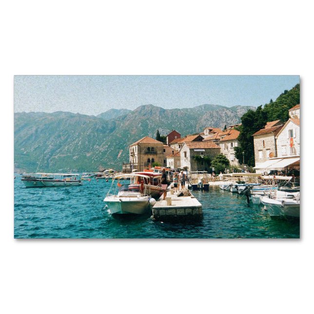 Coastal town of Perast,  Montenegro  Magnetic Business Card (Front)