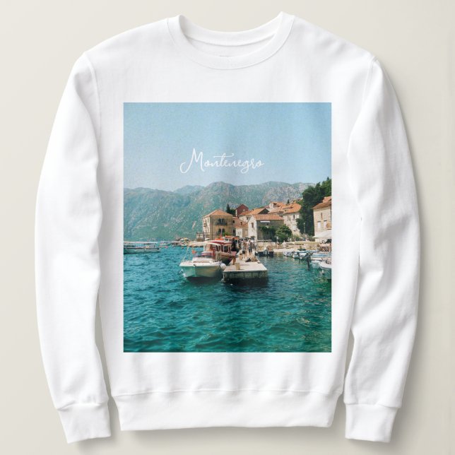Coastal town of Perast,  Montenegro  Sweatshirt (Design Front)