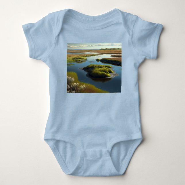 Coastal Tranquility Baby Bodysuit (Front)
