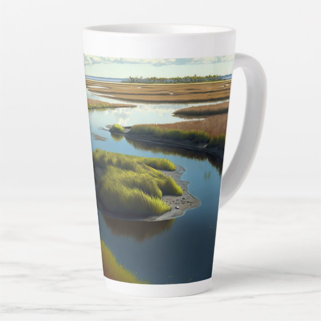 Coastal Tranquility Latte Mug (Right Angle)