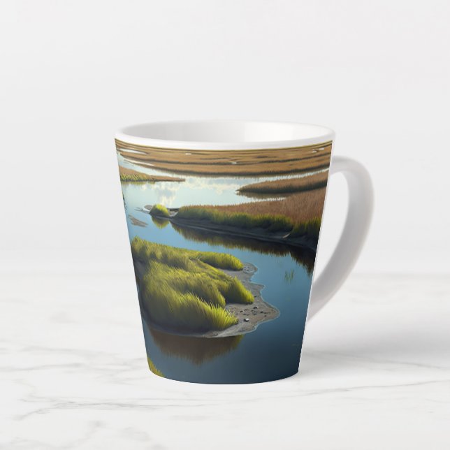 Coastal Tranquility Latte Mug (Right Angle)