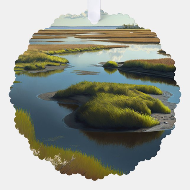 Coastal Tranquility Tree Decoration Card (Front)