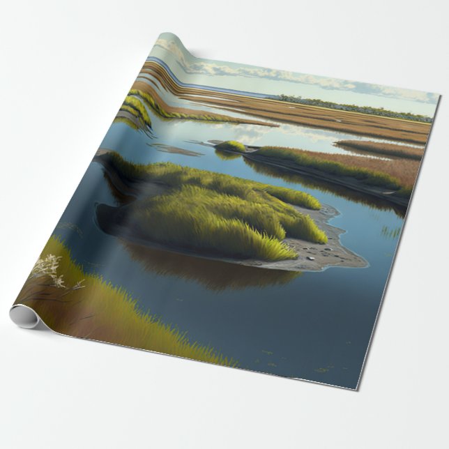 Coastal Tranquility Wrapping Paper (Unrolled)