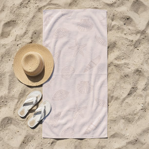 Coastal Treasure Shell Pink Beach Towel