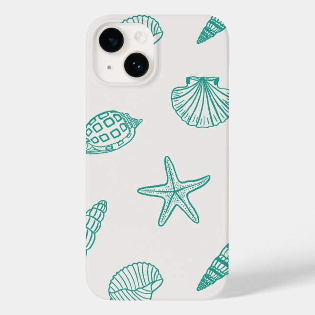 Coastal Treasure Teal Ivory Case-Mate iPhone Case (Back)
