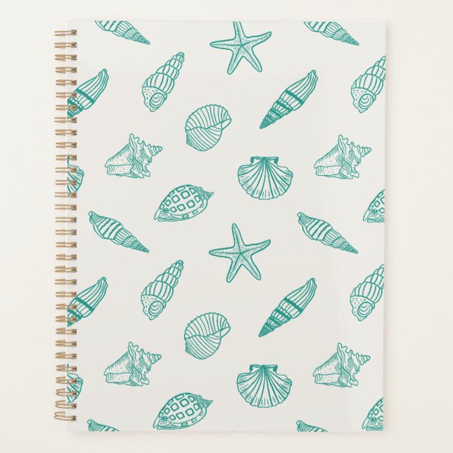 Coastal Treasure Teal Ivory Planner (Front)