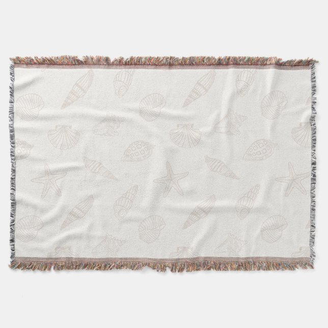 Coastal Treasures Almond Milk Throw Blanket (Front)