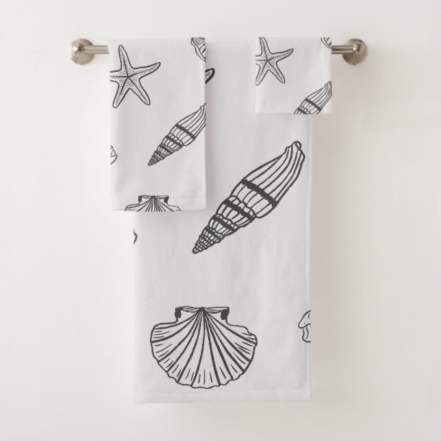 Coastal Treasures Ocean Grey Bath Towel Set (Insitu)