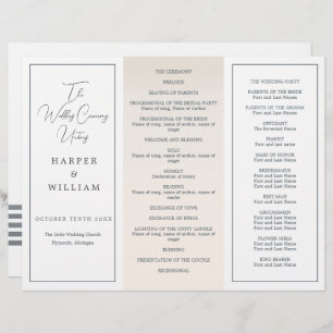 Coastal Tri-Fold wedding program