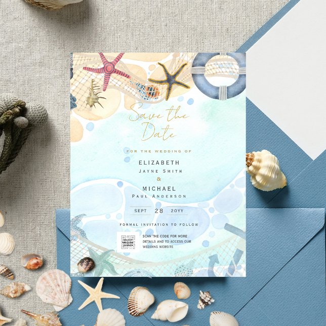 Coastal Tropical Beach Destination Wedding Flyer (Creator Uploaded)
