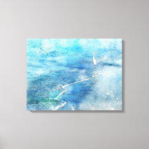 Coastal Tropical Beach Ocean Waves White Egret