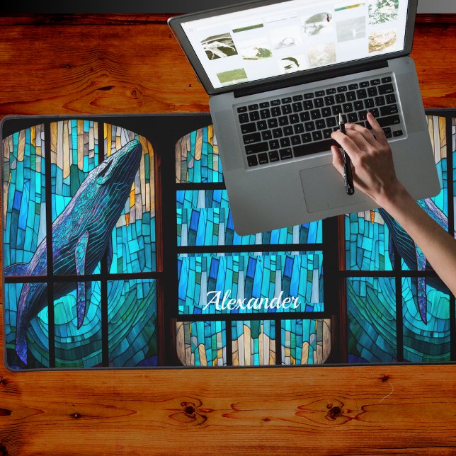 Coastal Tropical Blue Grey Whale  Desk Mat (Creator Uploaded)