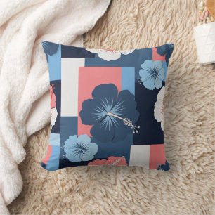 Coastal Tropical Hibiscus Pattern (11) Cushion